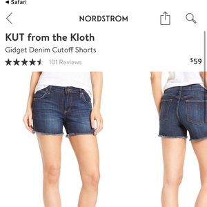 Kut from the Kloth Gidget Denim Cut off Shorts